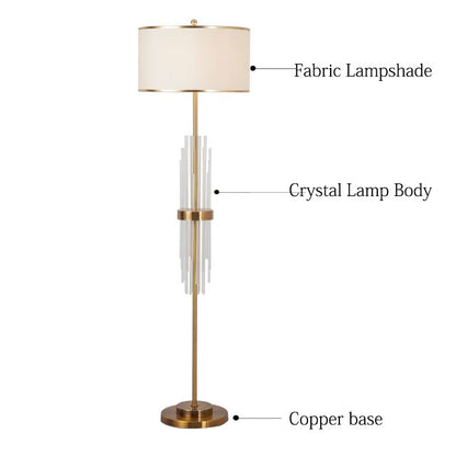 Homio Decor Lighting Elegant Crystal Details Floor Lamp