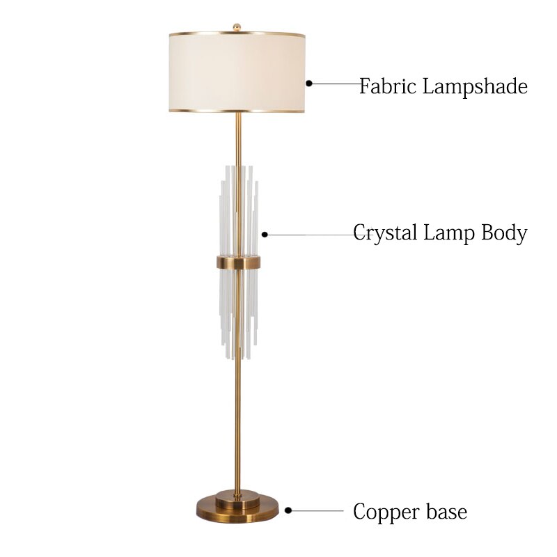 Homio Decor Lighting Elegant Crystal Details Floor Lamp