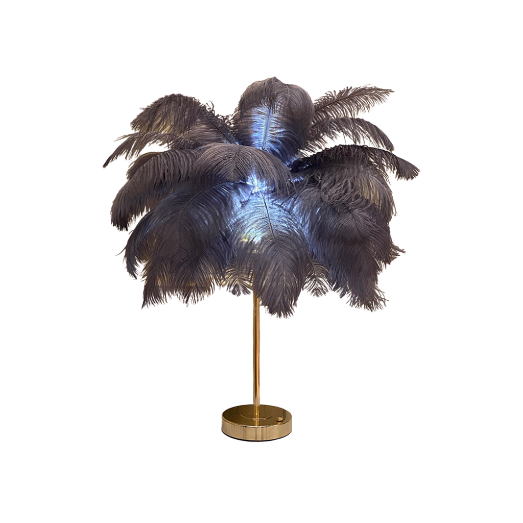 Homio Decor Lighting Grey / USB Touch Control Feather Table Lamp
