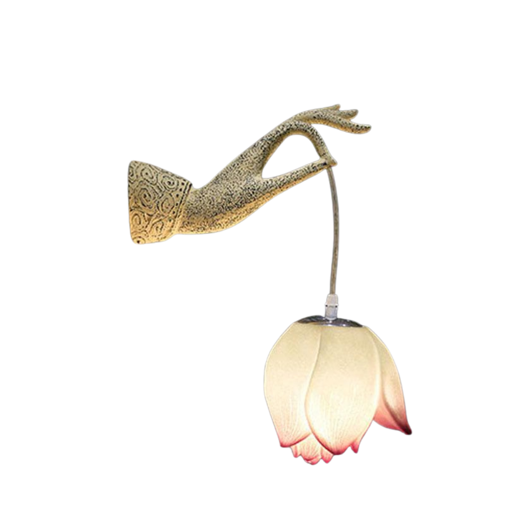 Homio Decor Lighting Hand Holding Lotus Wall Lamp