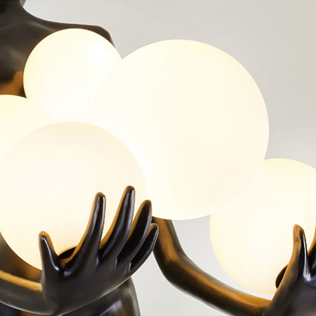 Homio Decor Lighting Human Sculpture Resin LED Floor Lamp
