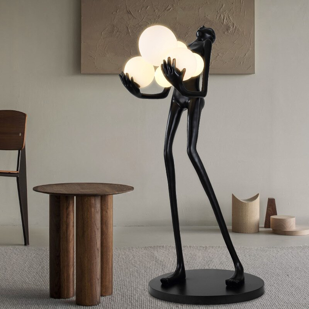 Homio Decor Lighting Human Sculpture Resin LED Floor Lamp