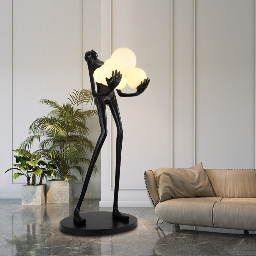 Homio Decor Lighting Human Sculpture Resin LED Floor Lamp