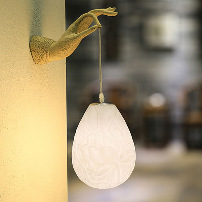 Homio Decor Lighting Oval Ball / Left Hand Holding Lotus Wall Lamp