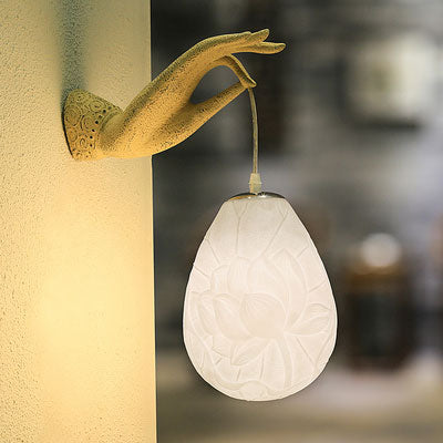 Homio Decor Lighting Oval Ball / Right Hand Holding Lotus Wall Lamp