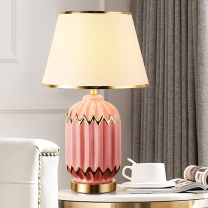 Homio Decor Lighting Pink / EU Plug Golden Ceramic Table Lamp