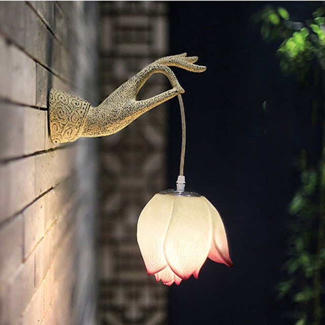 Homio Decor Lighting Pink Lotus / Left Hand Holding Lotus Wall Lamp