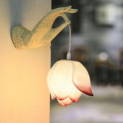 Homio Decor Lighting Pink Lotus / Right Hand Holding Lotus Wall Lamp