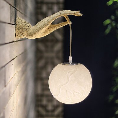 Homio Decor Lighting Round Ball / Right Hand Holding Lotus Wall Lamp