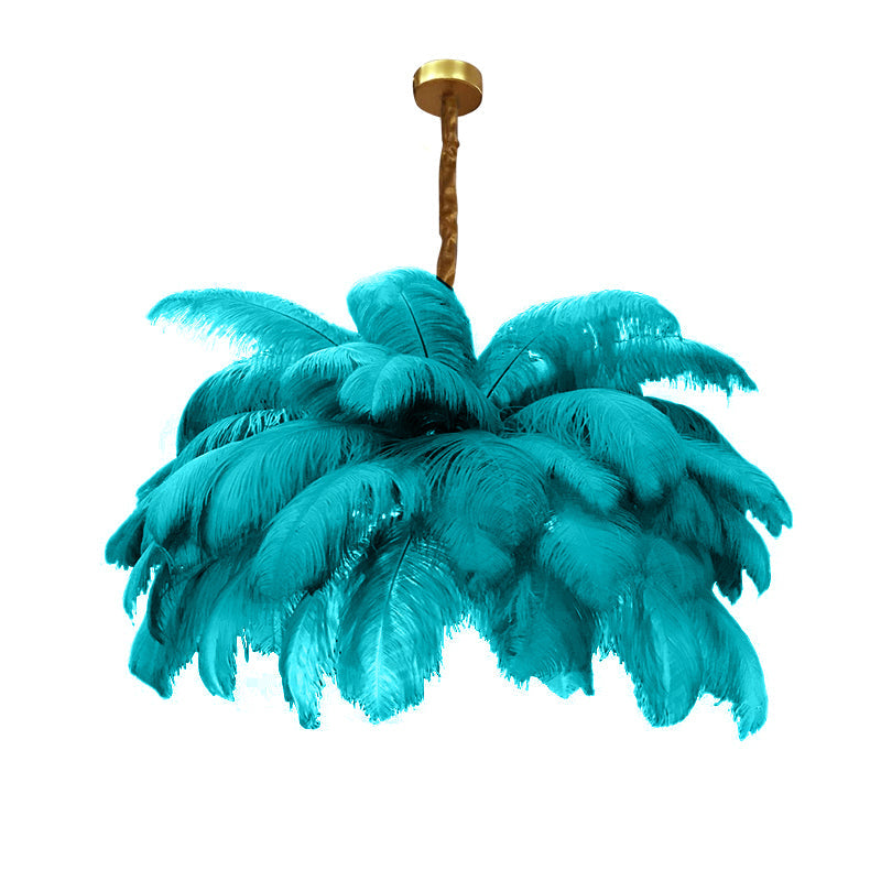 Homio Decor Lighting Sky Blue / D100 - 39 Feathers Tropical Design Chandelier