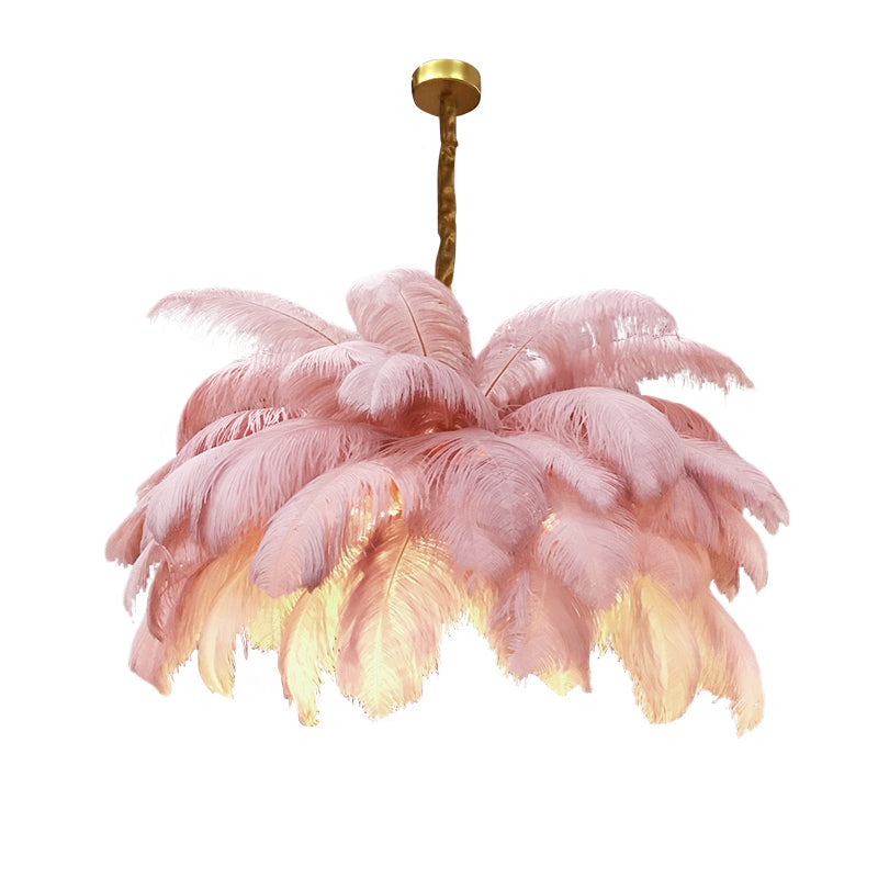 Homio Decor Lighting Soft Pink / D100 - 39 Feathers Tropical Design Chandelier