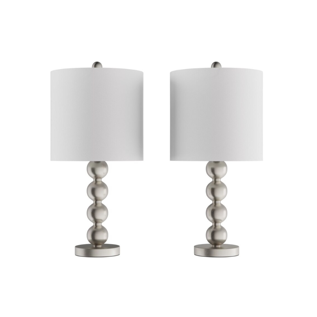 Homio Decor Lighting Table and Floor Lamps Set of 2 in Silver