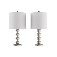 Homio Decor Lighting Table and Floor Lamps Set of 2 in Silver