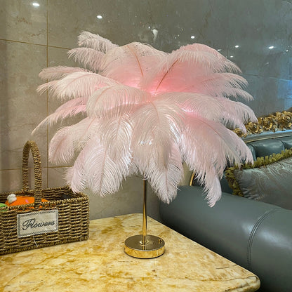Homio Decor Lighting Touch Control Feather Table Lamp