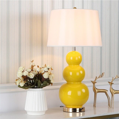 Homio Decor Lighting UK plug Yellow Ceramic Table Lamp