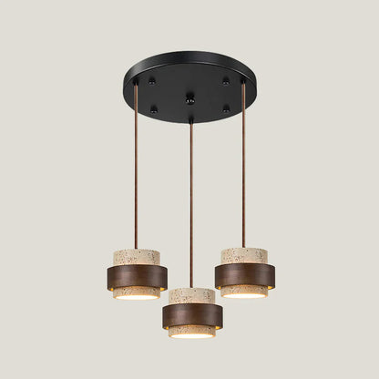 Homio Decor Lighting Walnut / 3 Heads (L 11.8″ x H 59″) Terranova Pendant Lamp