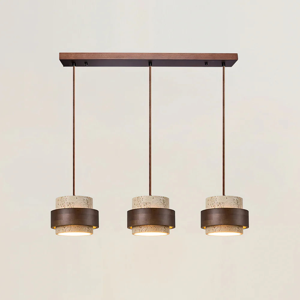 Homio Decor Lighting Walnut / 3 Heads (L 31.4″ x H 59″) Terranova Pendant Lamp