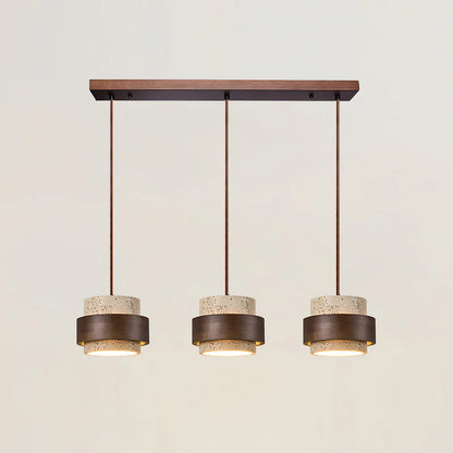 Homio Decor Lighting Walnut / 3 Heads (L 31.4″ x H 59″) Terranova Pendant Lamp