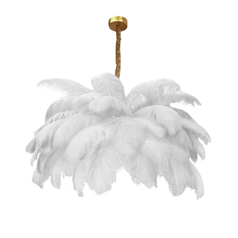Homio Decor Lighting White / D100 - 39 Feathers Tropical Design Chandelier