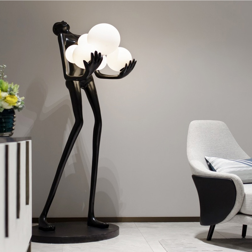 Homio Decor Lighting White Light Human Sculpture Resin LED Floor Lamp