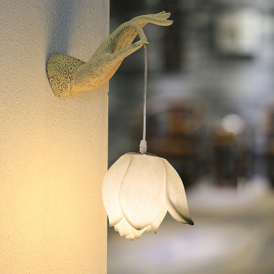 Homio Decor Lighting White Lotus / Left Hand Holding Lotus Wall Lamp
