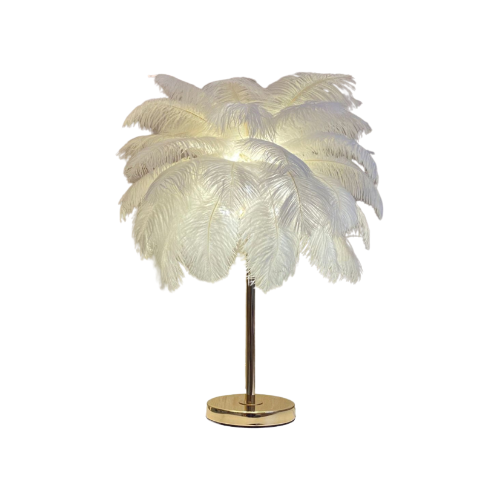 Homio Decor Lighting White / USB Touch Control Feather Table Lamp