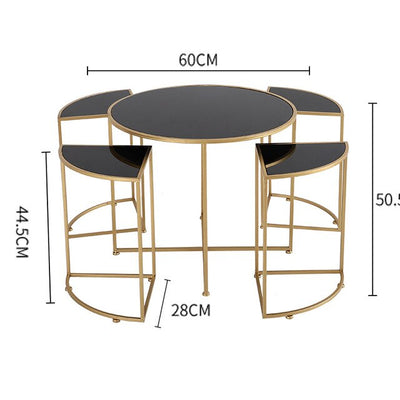 Homio Decor Living Room 5 Piece Glass Coffee Table