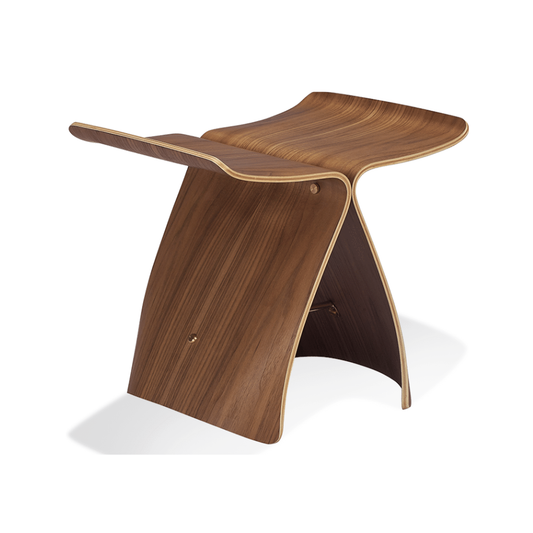 Homio Decor Living Room American Walnut Danish Butterfly Stool