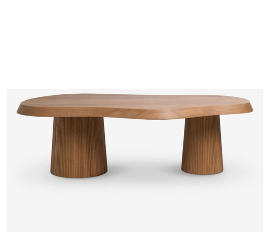 Homio Decor Living Room Ash Veneer Top + Solid Oak Legs Reeves White Oak Coffee Table