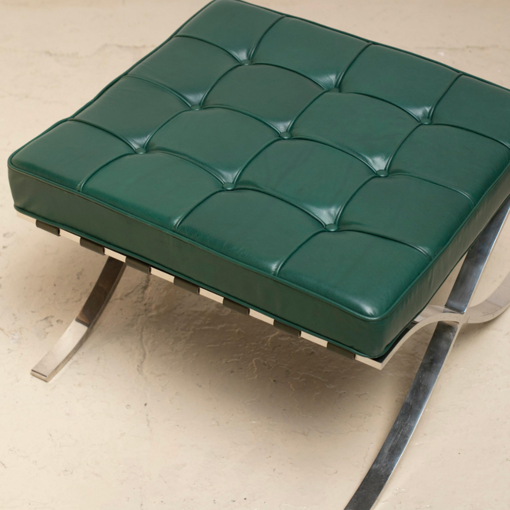 Homio Decor Living Room Barcelona Chair - Leather (Green)