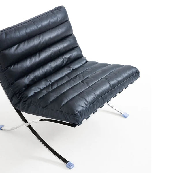 Homio Decor Living Room Barcelona Style Lounge Chair (Black)