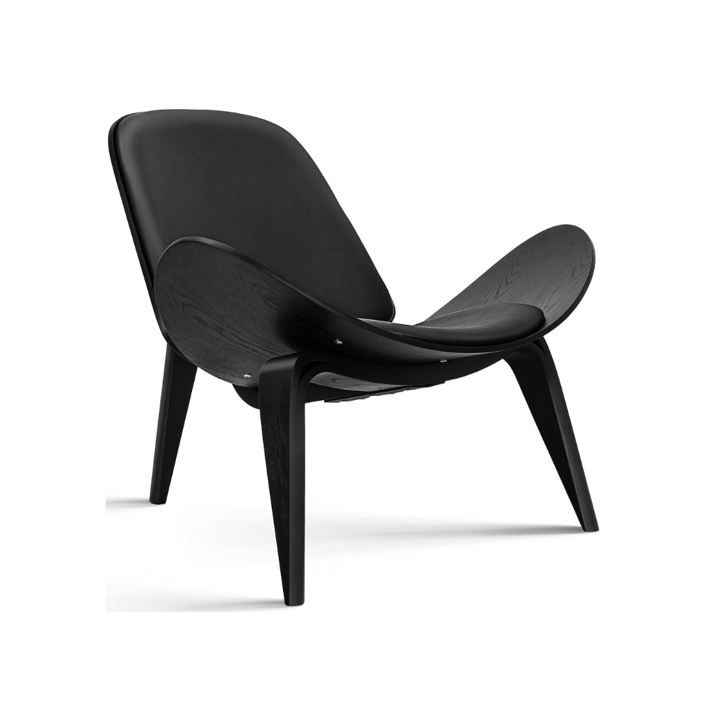 Homio Decor Living Room Black Mid Century Lounge Chair Tripod Style