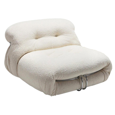 Homio Decor Living Room Blanc Boucle / 1-Seater Soriana Armless Lounger