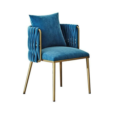 Homio Decor Living Room Blue Luxury Velvet Dining Chair