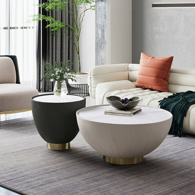 Homio Decor Living Room Bowl Shaped Coffee Table