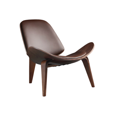Homio Decor Living Room Brown Mid Century Lounge Chair Tripod Style