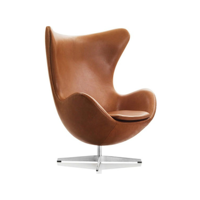 Homio Decor Living Room Brown / Only Chair Egg Style Leather Lazy Chair