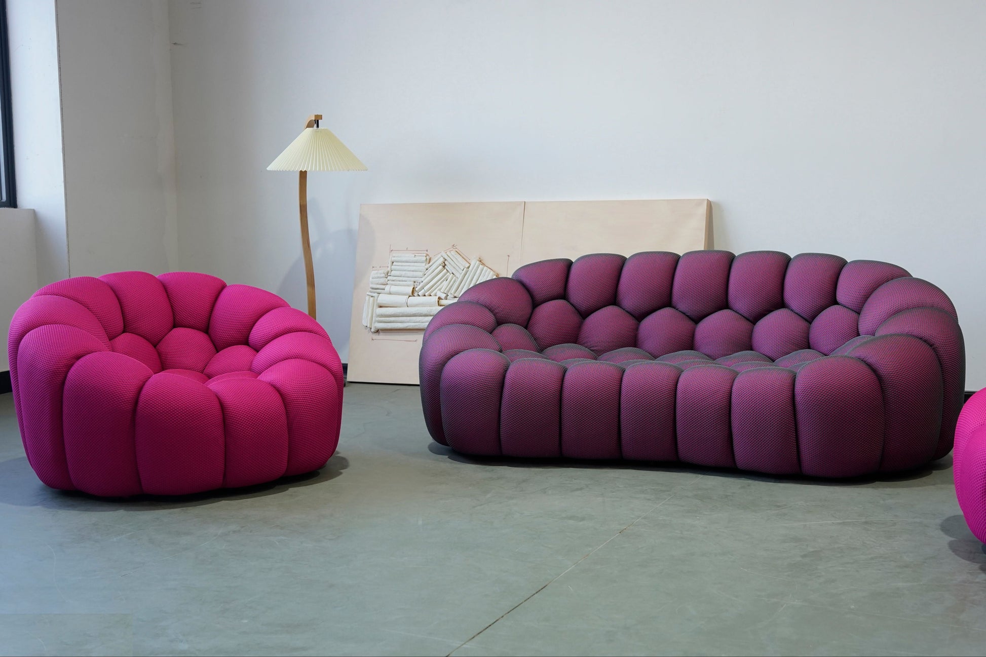 Bubbles Loveseat Sofa (Mauve) - Homio Decor