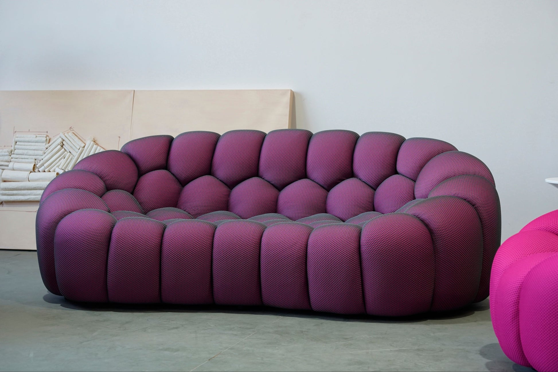 Bubbles Loveseat Sofa (Mauve) - Homio Decor