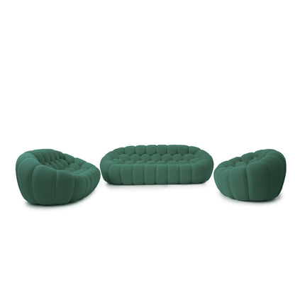 Homio Decor Living Room Bubbles Sofa Set (Green)