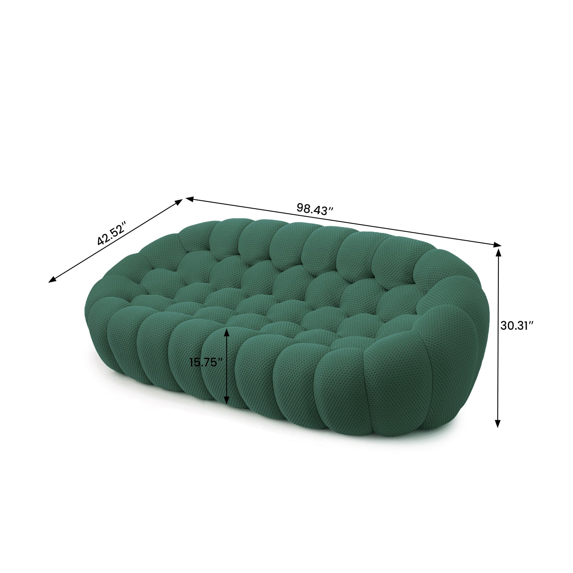 Homio Decor Living Room Bubbles Sofa Set (Green)