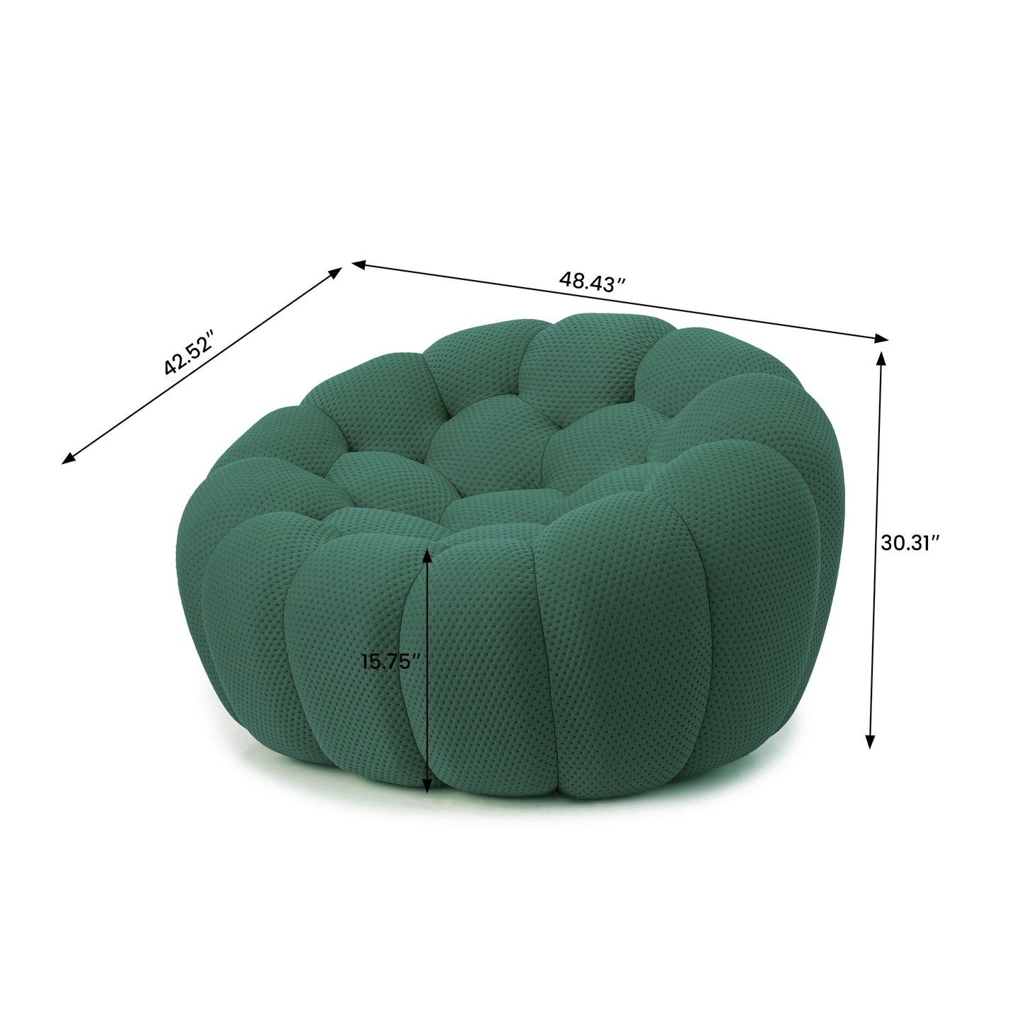 Homio Decor Living Room Bubbles Sofa Set (Green)