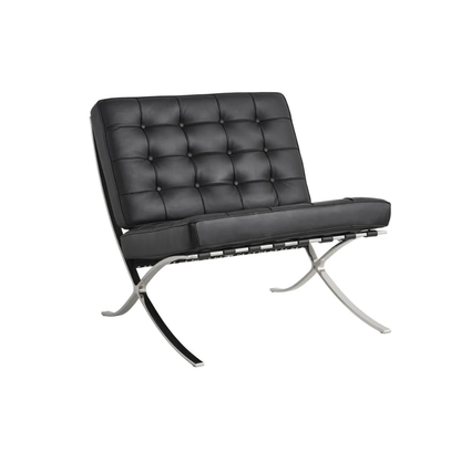 Homio Decor Living Room Chair Barcelona Chair - Leather (Black)