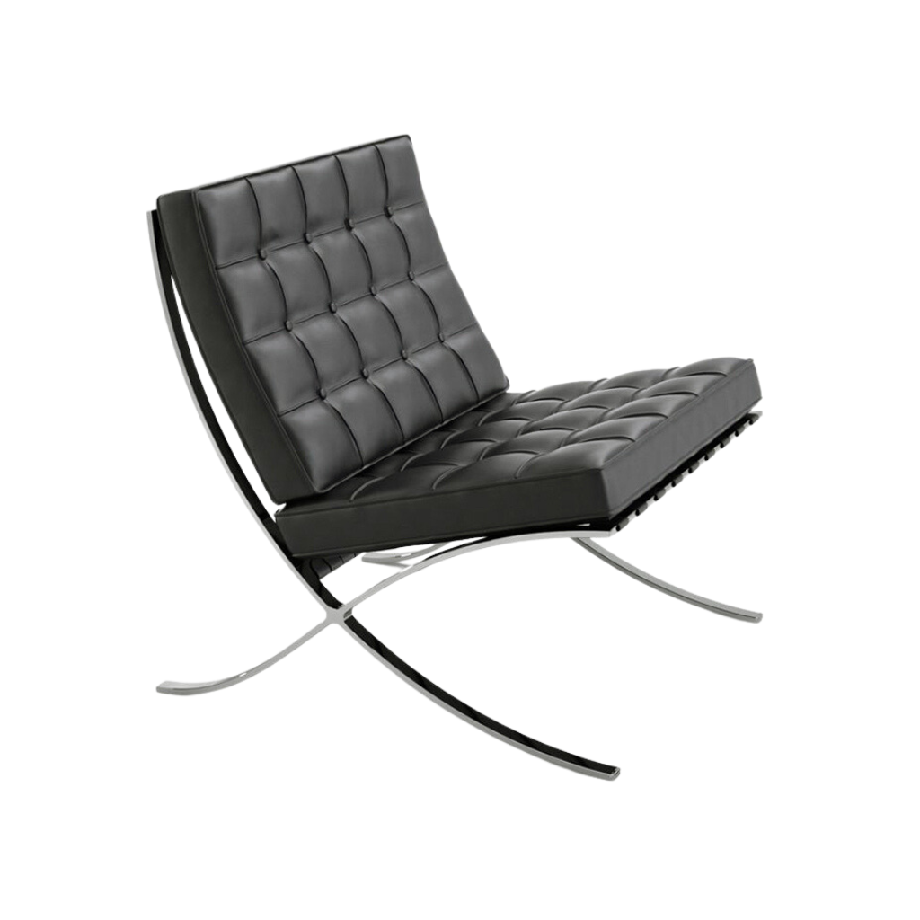 Homio Decor Living Room Chair / Obsidian Designer Barcelona Leather Chair