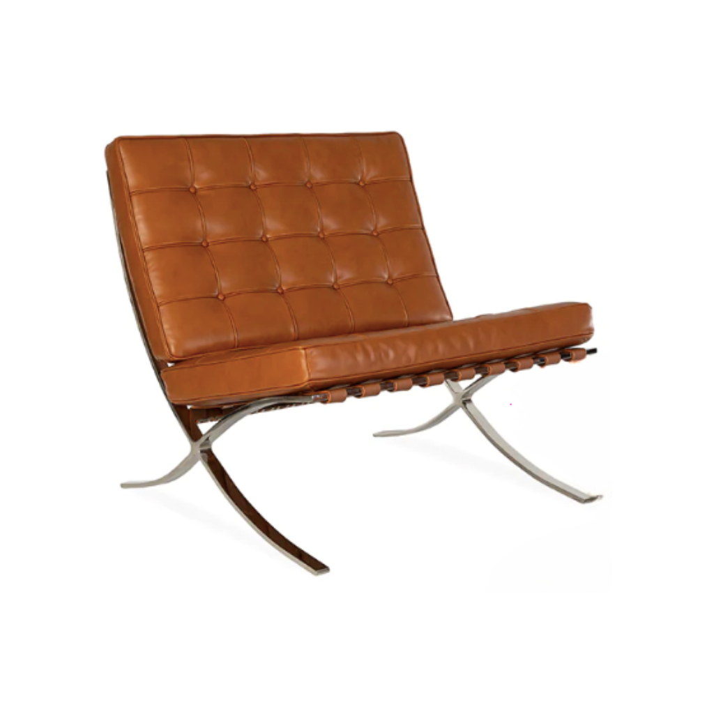 Homio Decor Living Room Chair / Whiskey Designer Barcelona Leather Chair