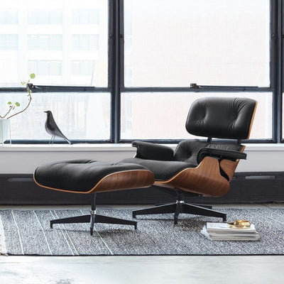 Classic Leather Lounge Chair with Ottoman (PRO) - Homio Decor