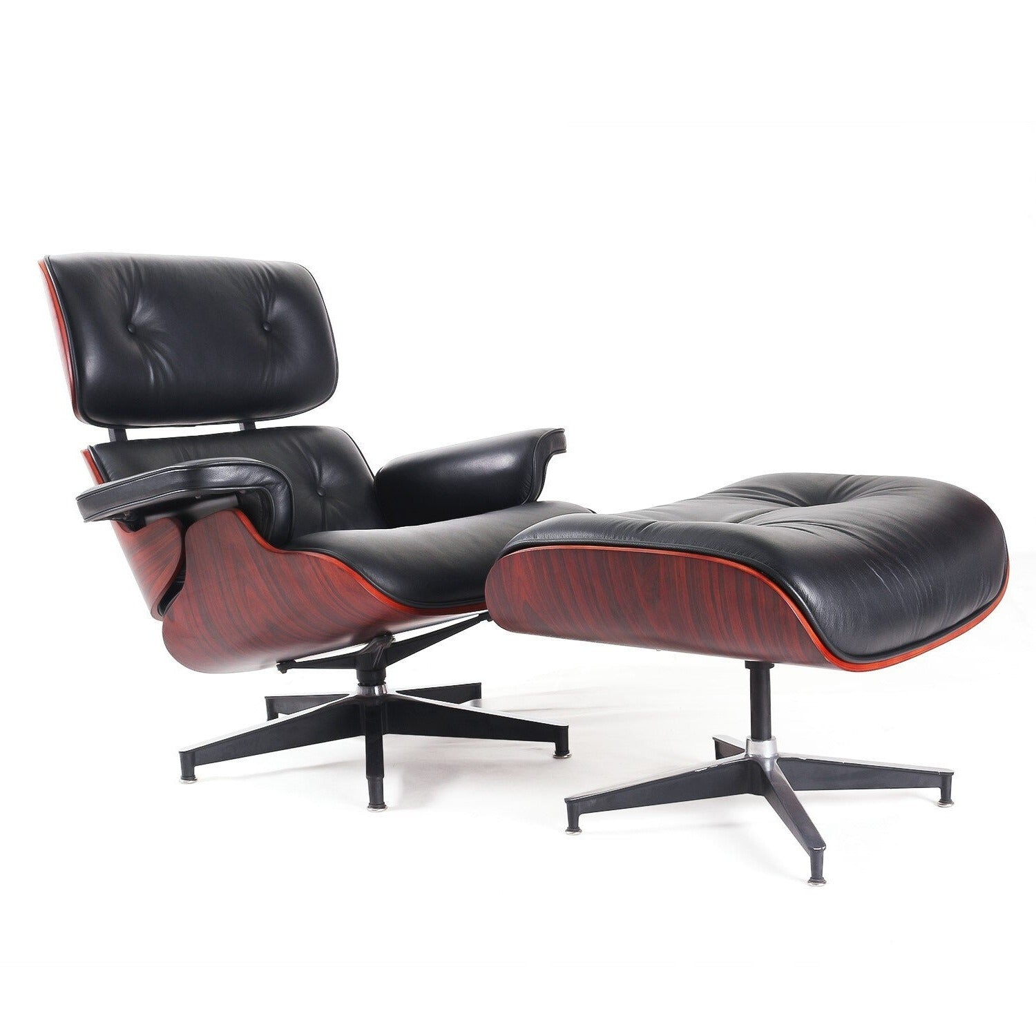 Homio Decor Living Room Classic Leather Lounge Chair with Ottoman