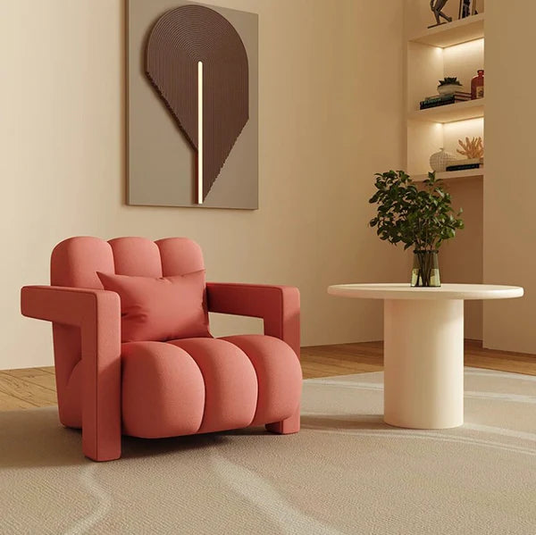 Homio Decor Living Room Coral Tulip Lounge Chair (Velvet)