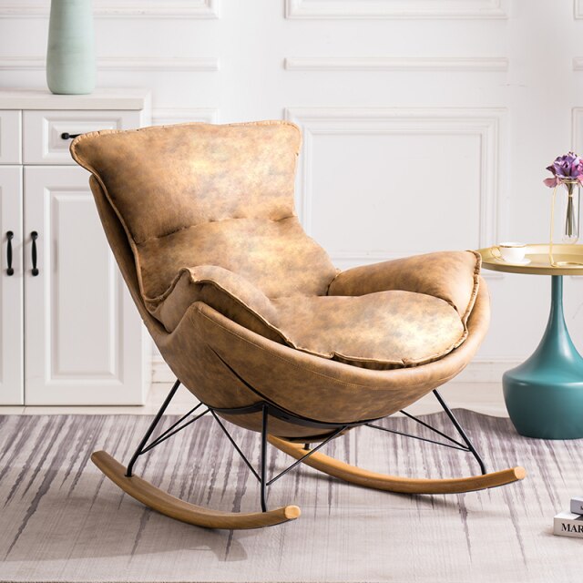 Homio Decor Living Room Corkboard Egg Style Rocking Chair