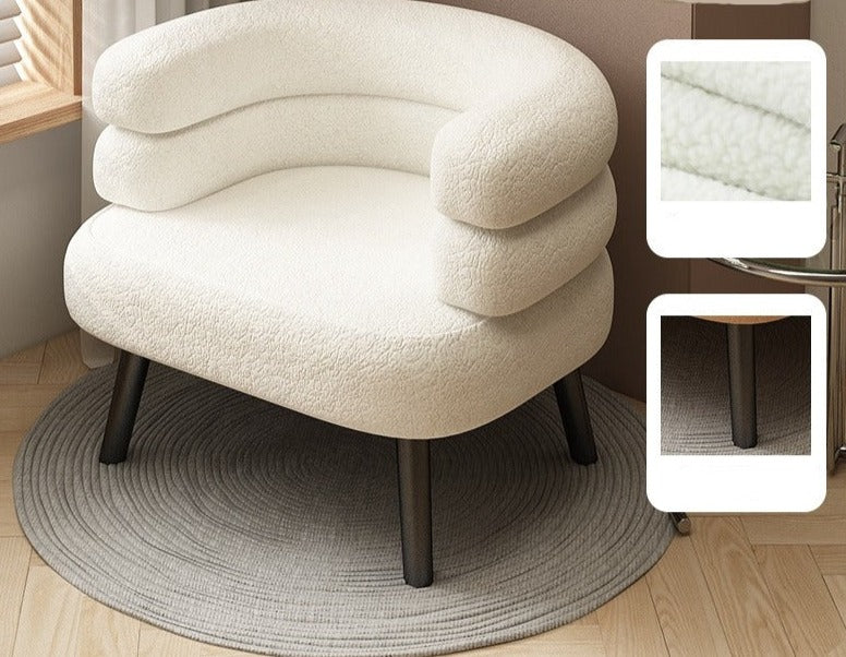 Homio Decor Living Room Cozy Lambswool Dressing Chair